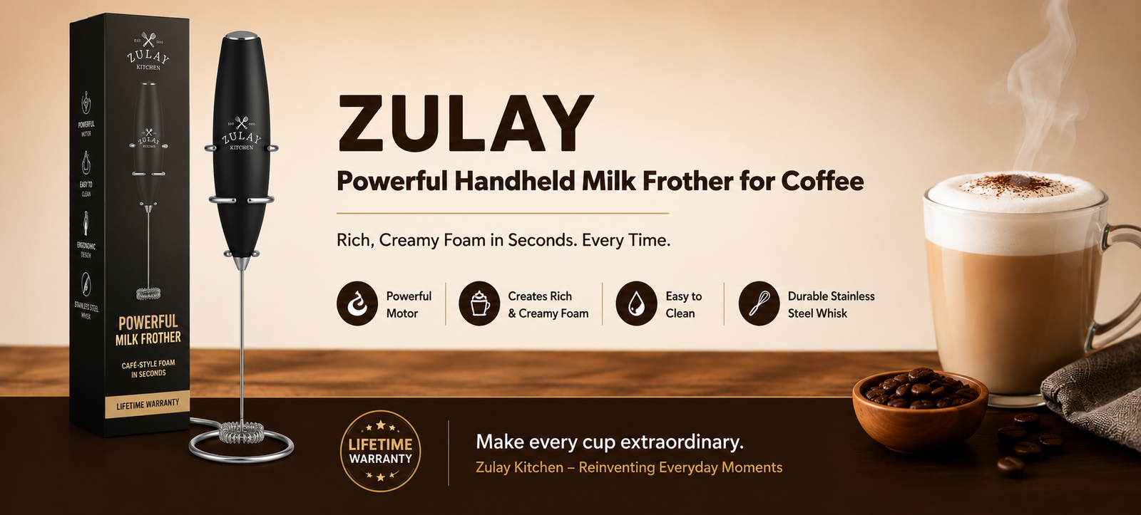 Zulay Frother Banner